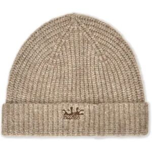 Ribbed Knit Splash CUBIC Beanie Tan UN female