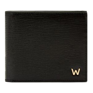 Wolf W Collection Leather Black Billfold Coin Wallet - Black