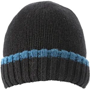 Dents Men's Knitted Hat With Up-Turn Brim In Black/blue Size One