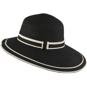 Dents Women's Dipped Brim Paper Straw Hat In Black/ivory Size One