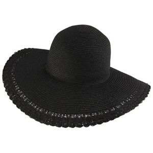 Dents Women's Scalloped Paper Straw Hat In Black Size One