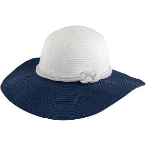 Dents Women's Paper Straw Two Tone Floppy Sun Hat In White/navy Size One