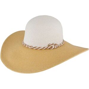 Dents Women's Paper Straw Two Tone Floppy Sun Hat In White/natural Size One