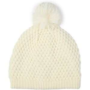 Dents Women'S Bubble Knit Hat With Pom Pom In Winter White Size One