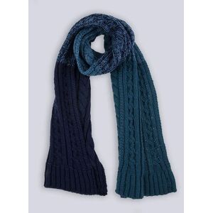 Dents UK Dents OmbrÃ© Cable Knit Scarf In Blue Size One