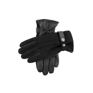 Dents Men's Fleece Lined Flannel Back Leather Gloves In Black/black Size M