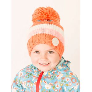 Outlet Blade & Rose   Coral and Cream Striped Bobble Hat