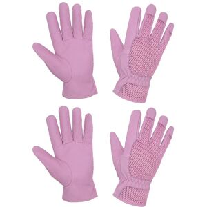 FACELANDY Gardening Gloves for Women, 2 Pairs Ladies Gardening Gloves Thorn Proof-Pigskin Leather Scratch Resistance 3D Mesh Comfort Fit Breathable Rose Pruning Gloves (S, PINK) - Brand New