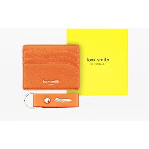 Foxx Orange Boxed Card Holder & Keyring Soft Vegan Leather The Perfect Keyring And Card Holder Combination Fenella Smith Male