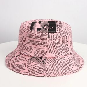 ArmadaDeals Creative Old Newspaper Unisex Casual Wide Brim Outdoor Fisherman Hat, Pink