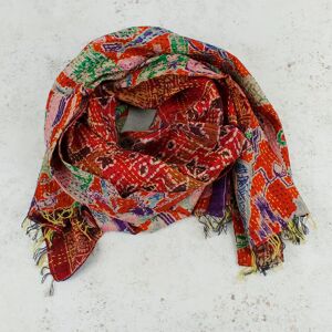 Shared Earth Upcycled Silk Kantha Stitch Scarf