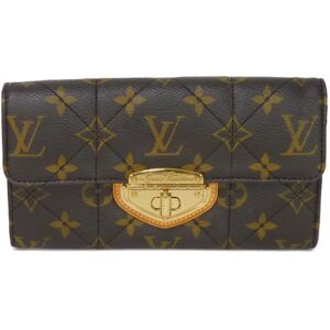 LOUIS VUITTON Long Wallet Portefeuille Sarah Turnlock Twistlock Stitch Bifold Monogram Etoile Marron M66556 Men's Women's