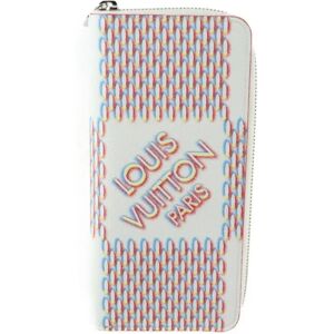 LOUIS VUITTON Zippy Wallet Vertical Damier Giant Spray Long M81403 Leather Bronze White Multicolor Bifold Round