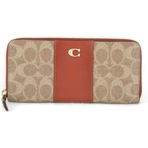 COACH long wallet leather orange ladies