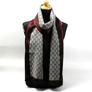 Gucci scarf shawl GG pattern grey  women's stole