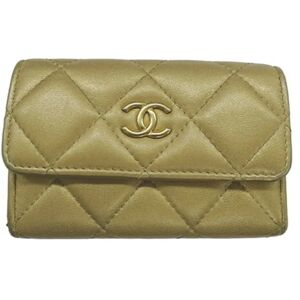 Chanel Card Case Ladies Brand Business Holder Lambskin Matelasse Gold Hardware Coco Mark