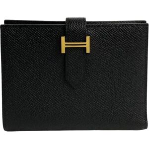 Hermes Bearn Compact Epsom Leather Bi-fold Wallet Black 58280 5sbk-a2758280