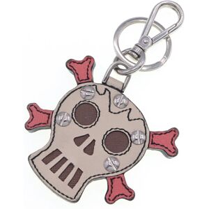 Prada Keychain 2AR243 Beige Pink Leather Keyring Bag Charm Skull Key Ladies