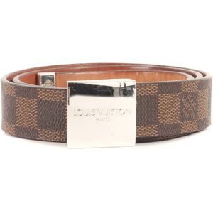 LOUIS VUITTON Damier Sainteur Carre Ebene M6803 Belt Leather Brown Luxury Men's