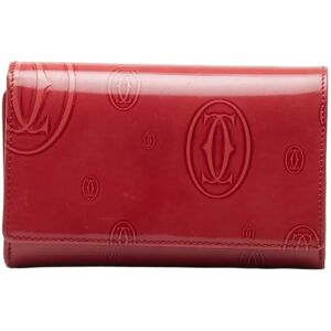 Cartier Happy Birthday Bi-fold Wallet L3000347 Pink Red Enamel Women's