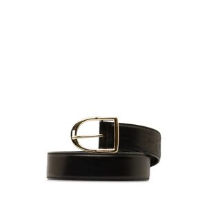 Gucci Belt 163503 Black Gold Leather Men's