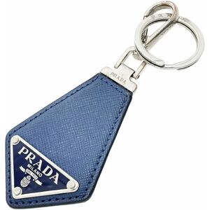 Prada Keychain Triangle Key Ring Saffiano Leather Blue 2PP0  Plate Hook Charm Bag BLUETTE TT-13092