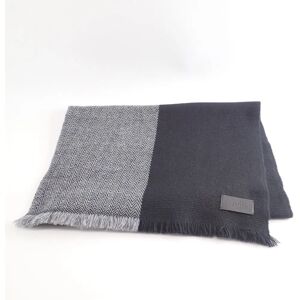 Hermes Herringbone Bicolor 100% Cashmere Scarf Black Grey