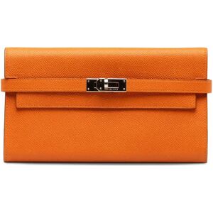 HERMES Wallets - Size: Length: 11.00 cm Width: 20.00 cm Depth: 2.50 cm Includes: None, No longer comes with original accessoriesColor: OrangeMaterial: Leather x CalfCountry of Origin: FranceSerial: □PMeasurements (CM): Length: 11.00 cm Width: 20.00 cm Dep