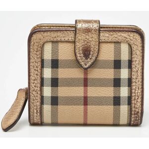 Burberry Beige/Gold Nova Check PVC and Leather Compact Wallet