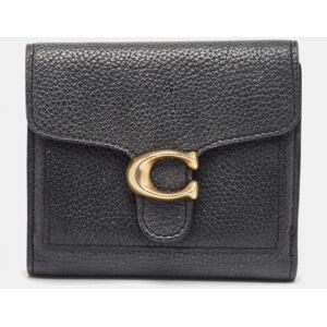 COACH Black Leather Tabby Compact Wallet