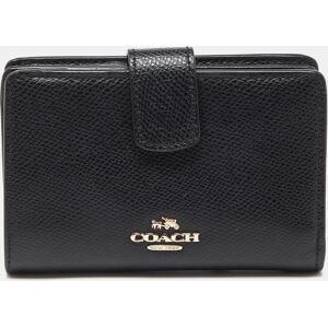 COACH Black Leather Compact Wallet