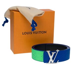 Louis Vuitton Brand new/Men Fashion Shows/LV reversible belt in blue & green monogram leather
