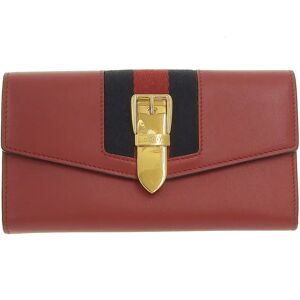 Gucci continental wallet with hook long leather canvas red navy blue 476084