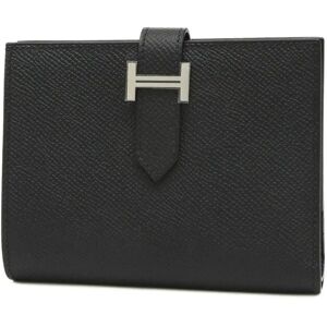 Hermes Bearn Compact Bifold Wallet Epson Black B engraved