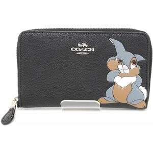 COACH DISNEY X Medium Zip Around Wallet Tonsuke Black S Rank