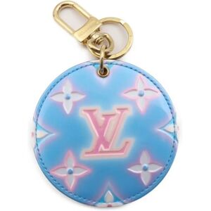 LOUIS VUITTON Porte Claire Illustre Keychain M00621 Monogram Vernis Blue Pink Gold Hardware Key Ring Bag Charm Vuitton