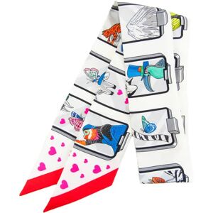 Hermes Twilly  Story Twilly Women's Silk Scarf Multi-color,White