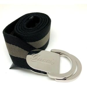 Gucci Belt 189812 Black Khaki Canvas Leather ITBC4TAI157P