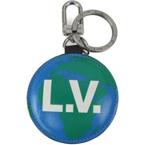 LOUIS VUITTON Portocre paddock key holder M68307 monogram canvas leather brown blue green white silver metal fittings ring bag charm