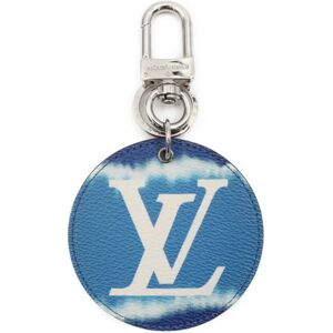 LOUIS VUITTON Portocre Illustre Keychain M69272 Leather Blue White Silver Metal Fittings Key Ring Bag Charm