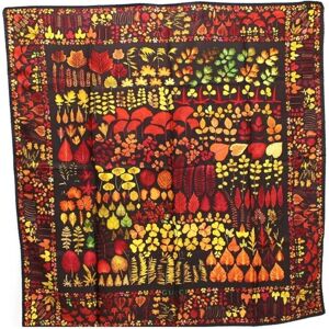 Gucci Autumn Leaf Silk Scarf Stole Muffler Brown Pattern    Ladies