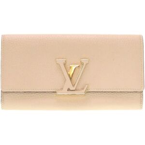 LOUIS VUITTON Portefeuil Capucines Taurillon Leather Galle M61249 IC Tag Long Wallet Beige