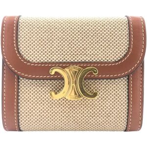 Celine Triomphe Trifold Wallet Brown Women's Z0005423