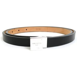 LOUIS VUITTON Belt Suntulle Carre Leather/Metal Black/Silver Men's