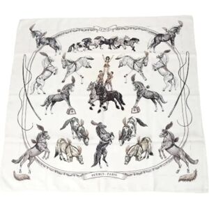 Hermes Scarf Carre90 100% Silk  White