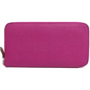 Hermes Round Zipper Long Wallet Azap Silk-in Leather/Silk Purple/Blue Ladies