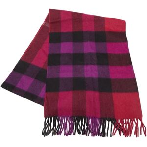 Burberry Check Scarf Red Purple Cashmere Women's