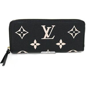 LOUIS VUITTON Portefeuille Clemence Round Long Wallet M81460 Black Beige