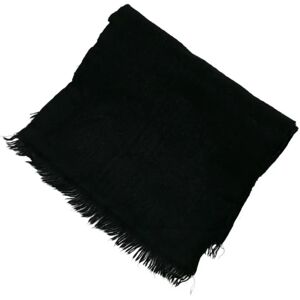 LOUIS VUITTON Scarf Black Navy Wool Cashmere Men's