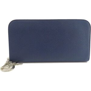 Christian Dior Round Charm Long Wallet Leather Women's